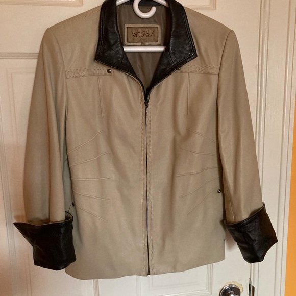 Vintage M Piel two tone soft leather jacket - Picture 3 of 5